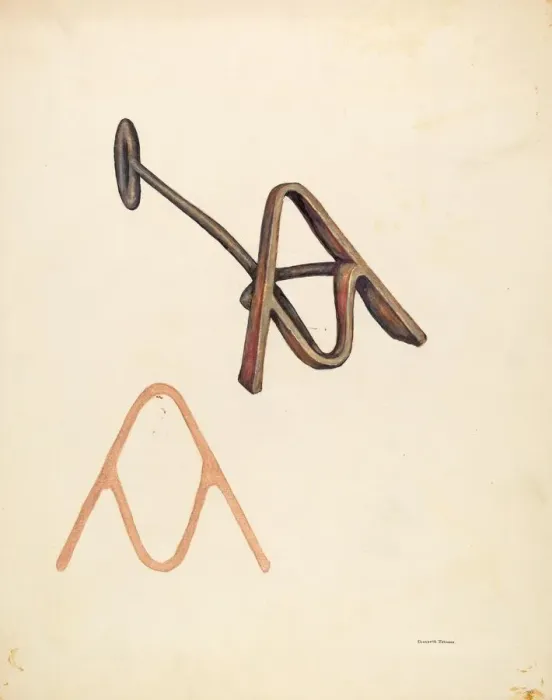 Framed Print : Branding Iron, c. 1942. Creator: Elizabeth Johnson Framed Print : Branding Iron, c. 1942. Creator: Elizabeth Johnson
