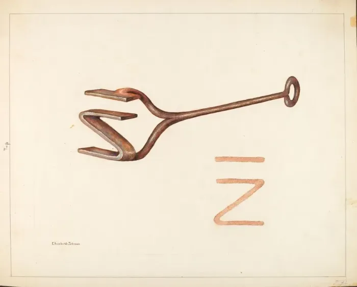 Framed Print : Branding Iron, c. 1942. Creator: Elizabeth Johnson Framed Print : Branding Iron, c. 1942. Creator: Elizabeth Johnson