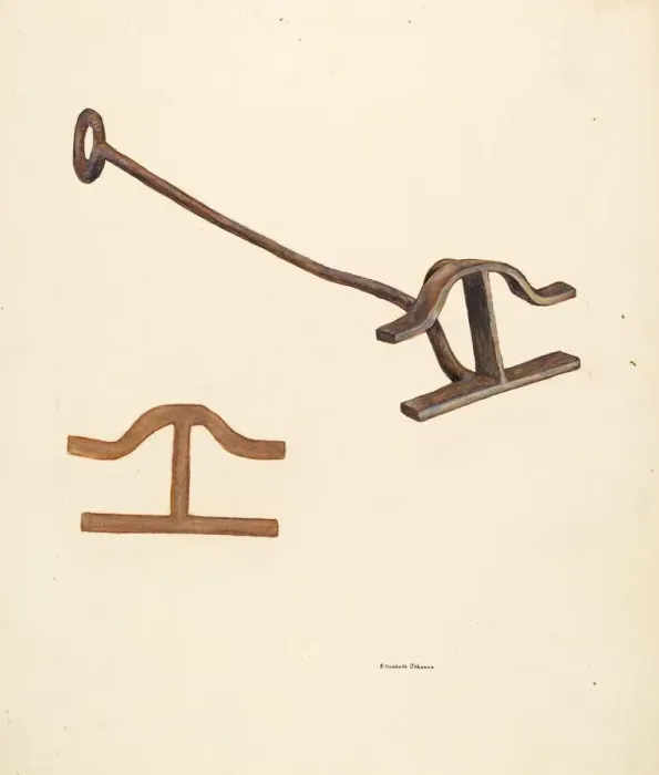 Framed Print : Branding Iron, c. 1942. Creator: Elizabeth Johnson Framed Print : Branding Iron, c. 1942. Creator: Elizabeth Johnson