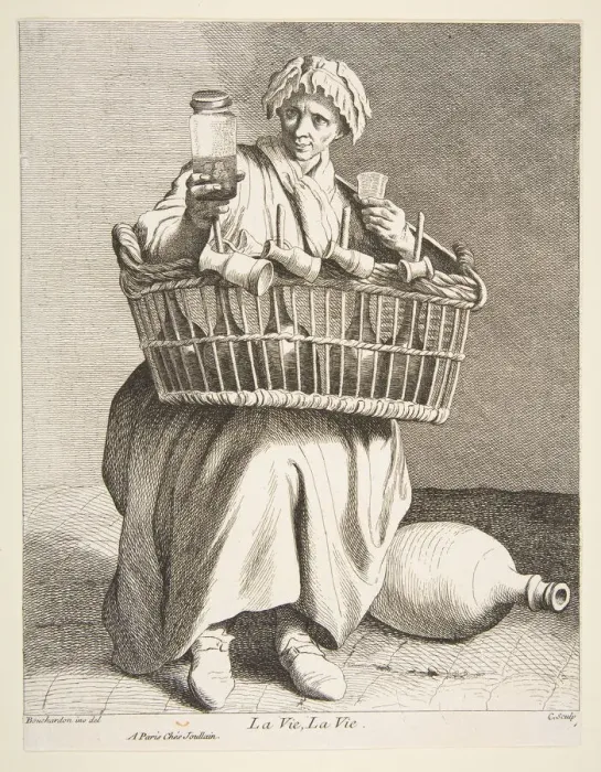 Framed Print : Brandy Seller, 1737. Creator: Caylus, Anne-Claude-Philippe de Framed Print : Brandy Seller, 1737. Creator: Caylus, Anne-Claude-Philippe de