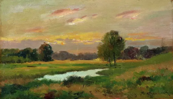Framed Print : On The Brandywine, before 1912. Creator: Alexander Theobald van Laer Framed Print : On The Brandywine, before 1912. Creator: Alexander Theobald van Laer