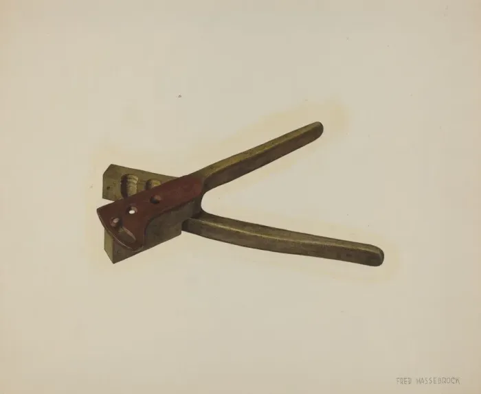 Framed Print : Brass Bullet Mold, c. 1940. Creator: Fred Hassebrock Framed Print : Brass Bullet Mold, c. 1940. Creator: Fred Hassebrock