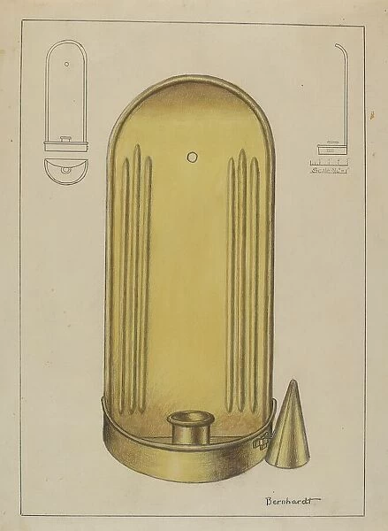 Brass Candle Holder, c. 1936. Creator: Gerald Bernhardt