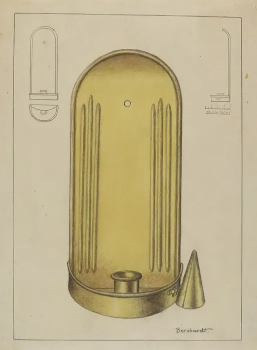 Framed Print : Brass Candle Holder, c. 1936. Creator: Gerald Bernhardt Framed Print : Brass Candle Holder, c. 1936. Creator: Gerald Bernhardt