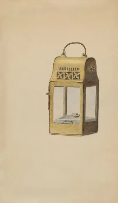 Framed Print : Brass Lantern, c. 1936. Creator: Margaret Stottlemeyer Framed Print : Brass Lantern, c. 1936. Creator: Margaret Stottlemeyer