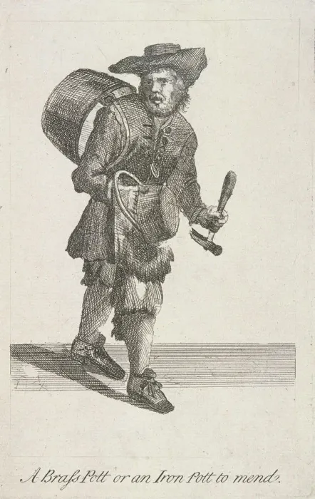 Framed Print : A Brass Pott or an Iron Pott to mend, Cries of London, c1688 Framed Print : A Brass Pott or an Iron Pott to mend, Cries of London, c1688
