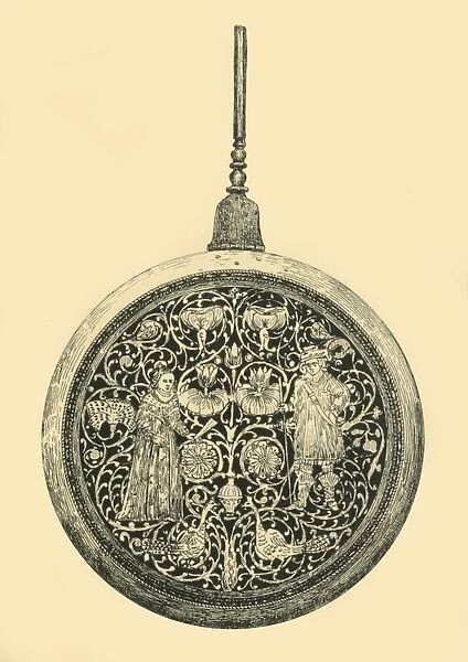 Brass warming pan, 17th century, (1881). Creator: J Brooke
