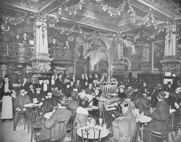 Framed Print : In the brasserie, Hotel de l Europe, Leicester Square, London c1903 (1903) Framed Print : In the brasserie, Hotel de l Europe, Leicester Square, London c1903 (1903)