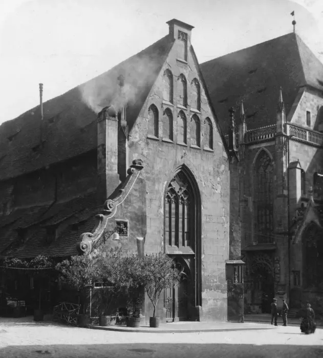 Framed Print : Bratwurstglockchen, Nuremberg, Bavaria, Germany, c1900. Artist: Wurthle & Sons Framed Print : Bratwurstglockchen, Nuremberg, Bavaria, Germany, c1900. Artist: Wurthle & Sons