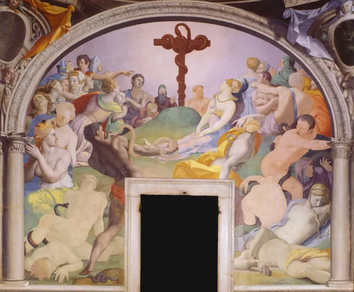 Framed Print : The Brazen Serpent, 1540-1545. Artist: Bronzino, Agnolo (1503-1572) Framed Print : The Brazen Serpent, 1540-1545. Artist: Bronzino, Agnolo (1503-1572)