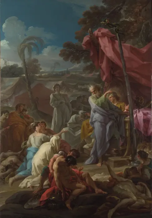 Framed Print : The Brazen Serpent, 1744. Artist: Giaquinto, Corrado (1703-1766) Framed Print : The Brazen Serpent, 1744. Artist: Giaquinto, Corrado (1703-1766)
