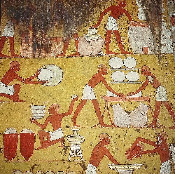 Bread making. From the tomb of Kenamun, Sheikh Abd el-Qurna, 1550-1295 BC. Creator: Ancient Egypt