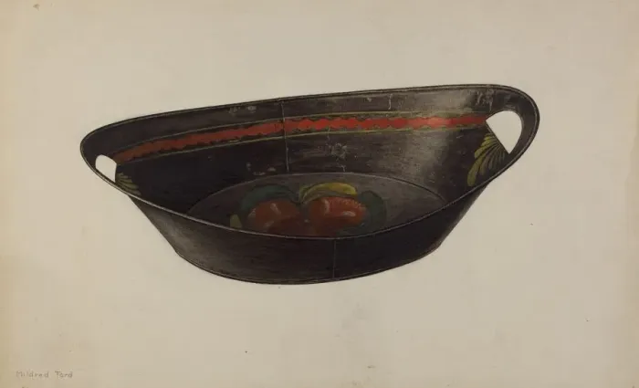 Framed Print : Bread Tray, c. 1938. Creator: Mildred Ford Framed Print : Bread Tray, c. 1938. Creator: Mildred Ford