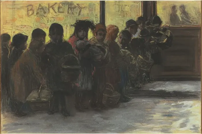 Framed Print : Breadline, 1900. Creator: George Benjamin Luks Framed Print : Breadline, 1900. Creator: George Benjamin Luks