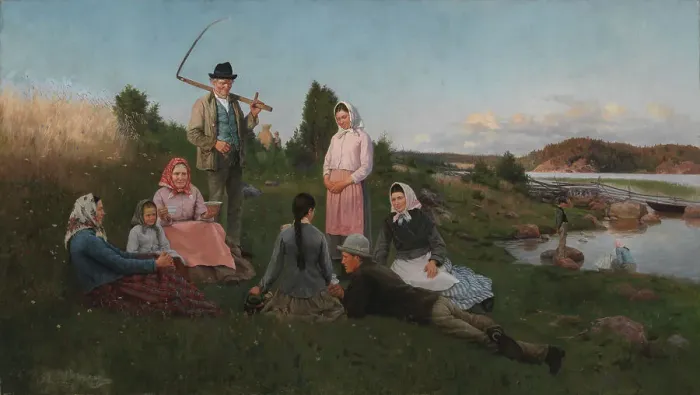 Framed Print : Break during Harvest, 1884. Creator: August Fredrik Ahlstedt Framed Print : Break during Harvest, 1884. Creator: August Fredrik Ahlstedt