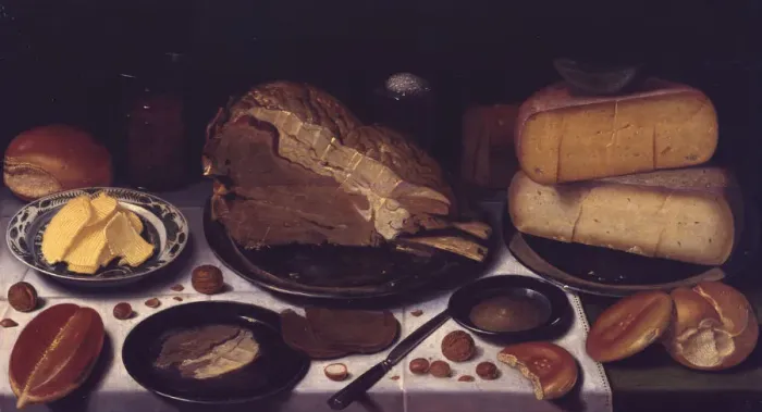 Framed Print : Breakfast, 1615-1620. Artist: Schooten, Floris, van (ca. 1590-after 1655) Framed Print : Breakfast, 1615-1620. Artist: Schooten, Floris, van (ca. 1590-after 1655)