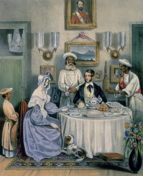 Framed Print : The Breakfast, 1842. Creator: J. Bouvier Framed Print : The Breakfast, 1842. Creator: J. Bouvier