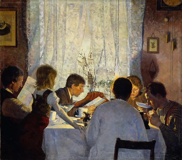 Breakfast II. Morning mood. Artist: Wentzel, Gustav (1859-1927)