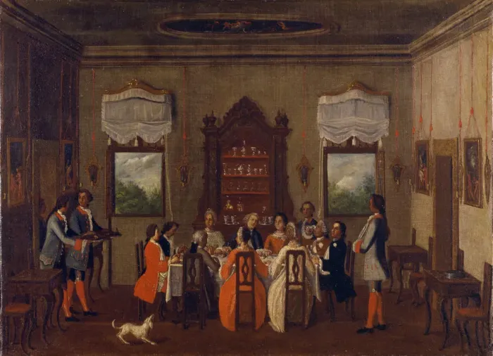 Framed Print : Breakfast in the villa, Between 1760 and 1799 Framed Print : Breakfast in the villa, Between 1760 and 1799