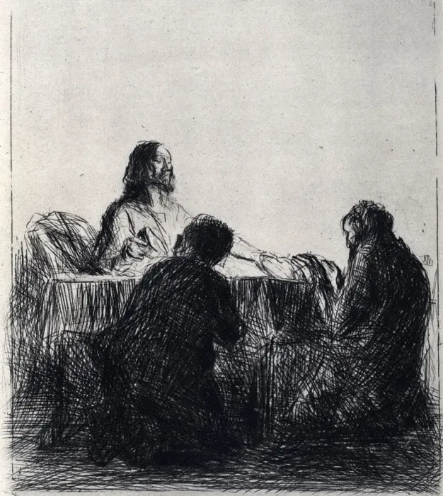 Framed Print : Breaking of the Bread, 1925. Artist: Jean Louis Forain Framed Print : Breaking of the Bread, 1925. Artist: Jean Louis Forain