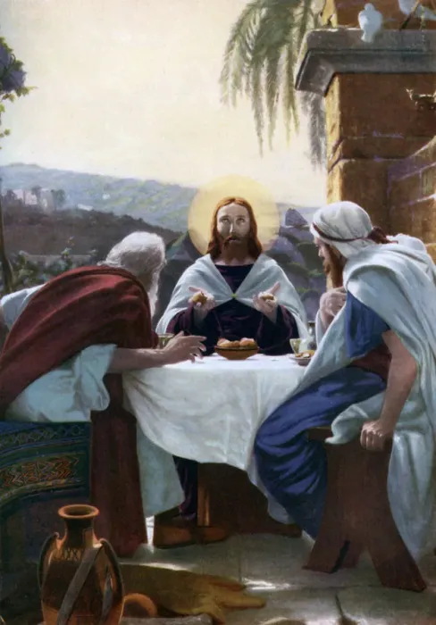Framed Print : Breaking of Bread at Emmaus, 1926 Framed Print : Breaking of Bread at Emmaus, 1926