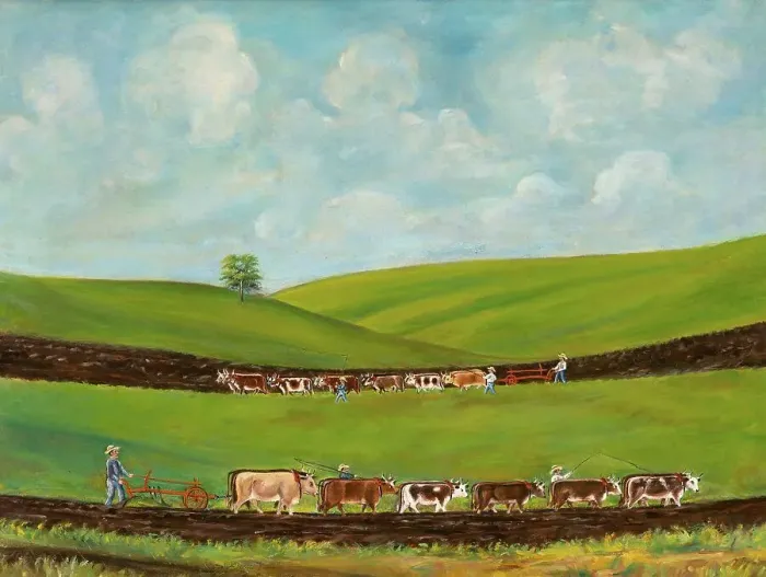 Framed Print : Breaking Ground, c. 1939. Creator: Orrie McCombs Framed Print : Breaking Ground, c. 1939. Creator: Orrie McCombs