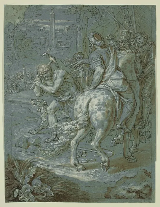 Framed Print : Breaking Ground for the Erection of the Cross, c1680. Creator: Michel Ange Corneille Framed Print : Breaking Ground for the Erection of the Cross, c1680. Creator: Michel Ange Corneille