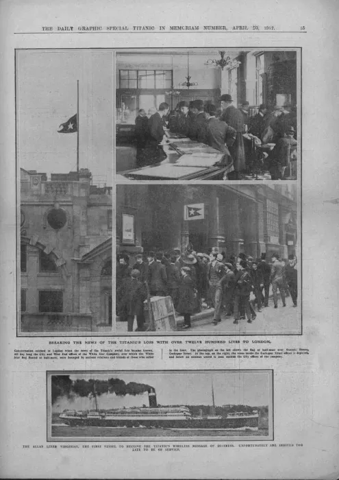 Framed Print : Breaking the News of the Titanics Loss, and RMS Virginian, April 20, 1912 Framed Print : Breaking the News of the Titanics Loss, and RMS Virginian, April 20, 1912