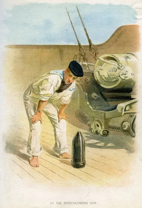 Framed Print : At the Breechloading Gun, c1890-c1893 Framed Print : At the Breechloading Gun, c1890-c1893