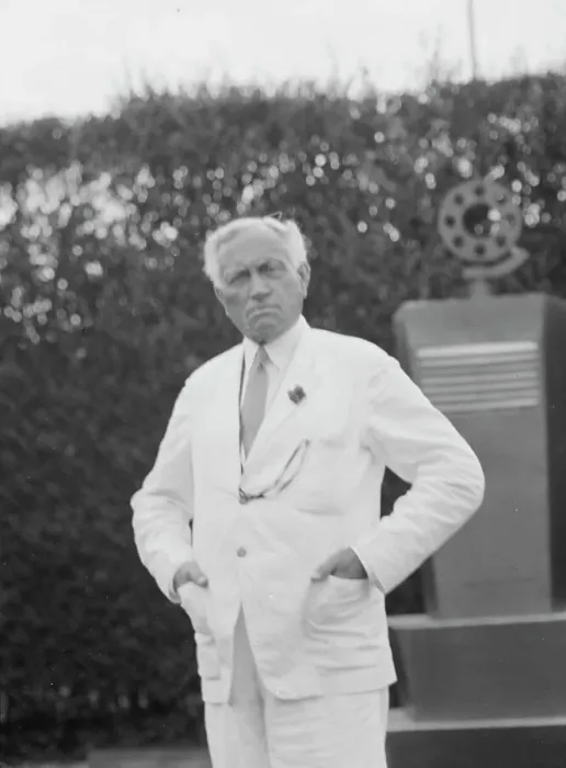 Framed Print : Breese, James, Mr. standing outdoors, 1931 Creator: Arnold Genthe