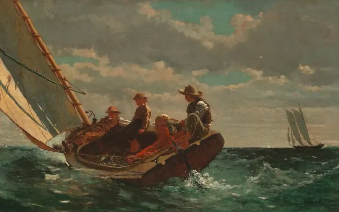 Framed Print : Breezing Up (A Fair Wind), 1873-1876. Creator: Winslow Homer Framed Print : Breezing Up (A Fair Wind), 1873-1876. Creator: Winslow Homer