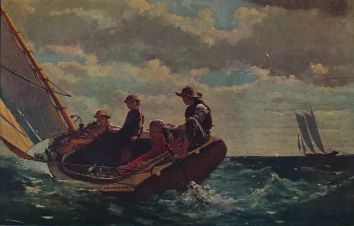 Framed Print : Breezing Up, 1873-1876. Artist: Winslow Homer Framed Print : Breezing Up, 1873-1876. Artist: Winslow Homer