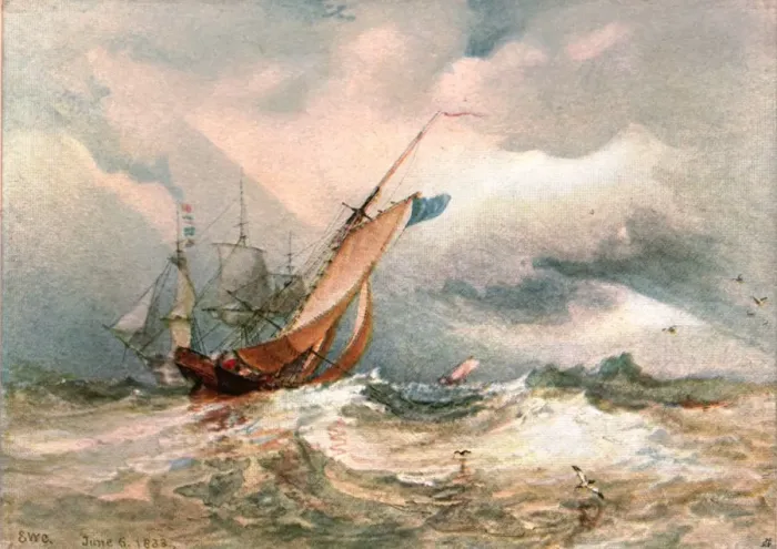 Framed Print : A Breezy Day, 1822, (c1900). Creator: Unknown Framed Print : A Breezy Day, 1822, (c1900). Creator: Unknown