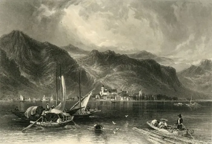 Framed Print : Bregenz, c1872. Creator: E I Roberts Framed Print : Bregenz, c1872. Creator: E I Roberts