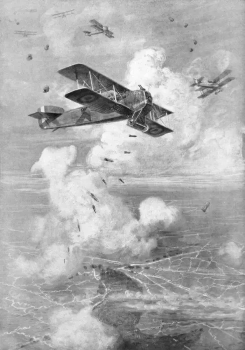 Framed Print : A Breguet French biplane bomber in action, c1917 (1926) Framed Print : A Breguet French biplane bomber in action, c1917 (1926)