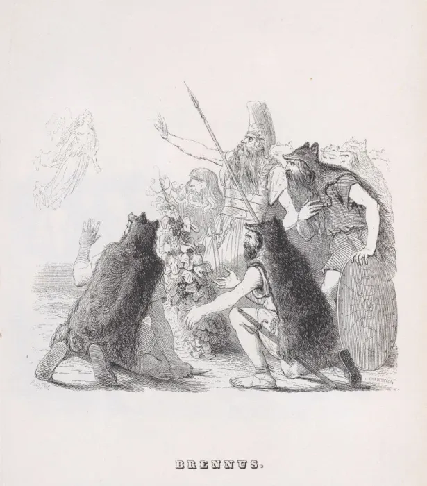 Framed Print : Brennus from The Complete Works of Beranger, 1836. Creators: Auguste Raffet Framed Print : Brennus from The Complete Works of Beranger, 1836. Creators: Auguste Raffet