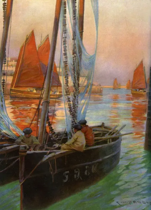 Framed Print : Brest Fishing Boats, 1907. Artist: Charles Padday Framed Print : Brest Fishing Boats, 1907. Artist: Charles Padday