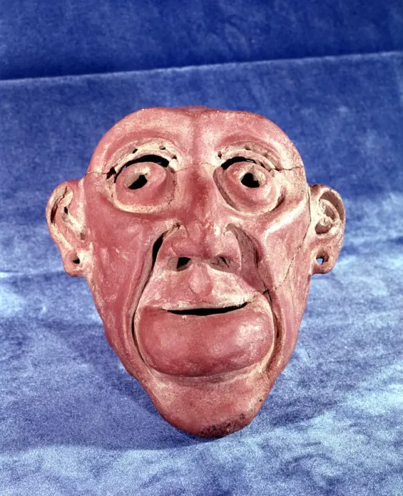Framed Print : Brest mask made of clay of 14 cm in height, comes from the archaeological site of Tlatilco Framed Print : Brest mask made of clay of 14 cm in height, comes from the archaeological site of Tlatilco