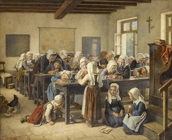 A Breton girls school, 1882. Creator: Trayer, Jules (1824-1909)