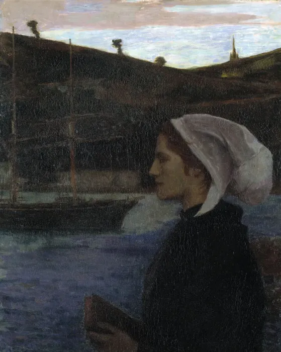 Framed Print : A Breton Sunday, ca. 1890. Creator: Eugene Laurent Vail Framed Print : A Breton Sunday, ca. 1890. Creator: Eugene Laurent Vail