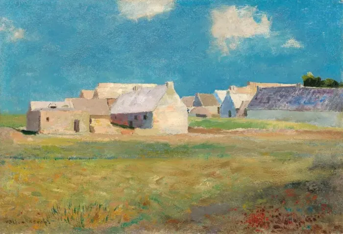 Framed Print : Breton Village, c. 1890. Creator: Odilon Redon Framed Print : Breton Village, c. 1890. Creator: Odilon Redon