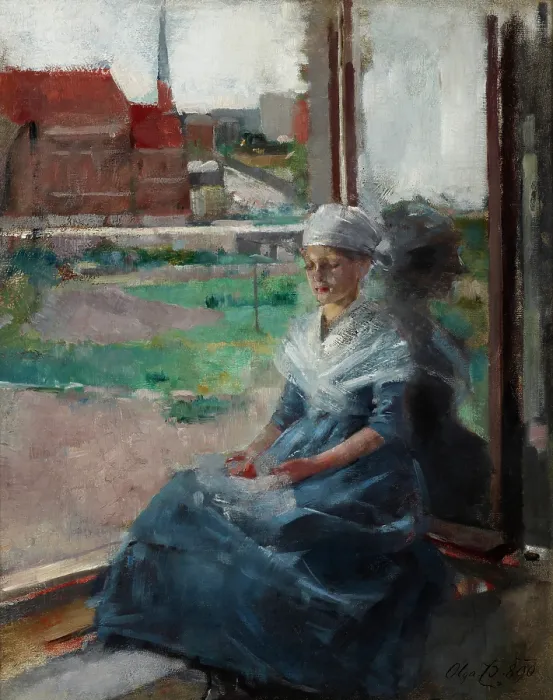 Framed Print : Breton Woman (Version II), 1890. Creator: Olga Boznanska Framed Print : Breton Woman (Version II), 1890. Creator: Olga Boznanska