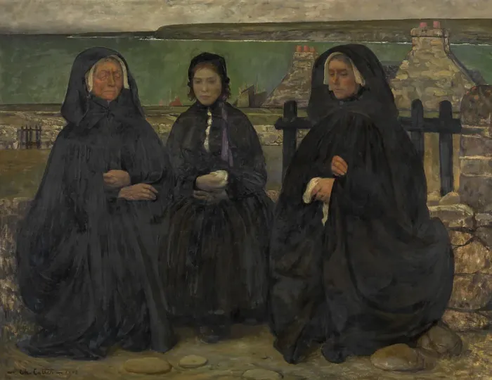 Framed Print : Breton Women in Mourning, 1903. Creator: Charles Cottet Framed Print : Breton Women in Mourning, 1903. Creator: Charles Cottet