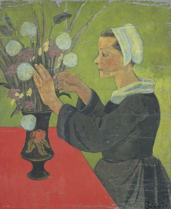 Framed Print : Bretonne au bouquet (Huelgoat), between 1892 and 1893. Creator: Paul Serusier Framed Print : Bretonne au bouquet (Huelgoat), between 1892 and 1893. Creator: Paul Serusier
