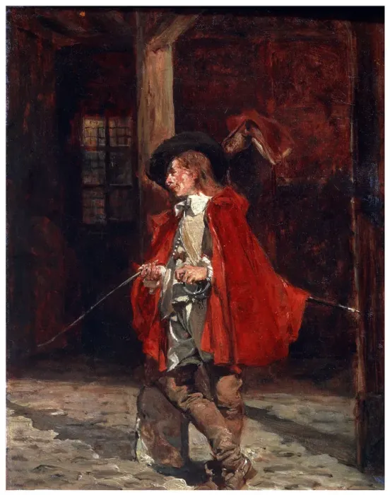 Framed Print : Bretteur (Swordsman) in a Red Cloak, 19th century. Artist: Jean Louis Ernest Meissonier Framed Print : Bretteur (Swordsman) in a Red Cloak, 19th century. Artist: Jean Louis Ernest Meissonier