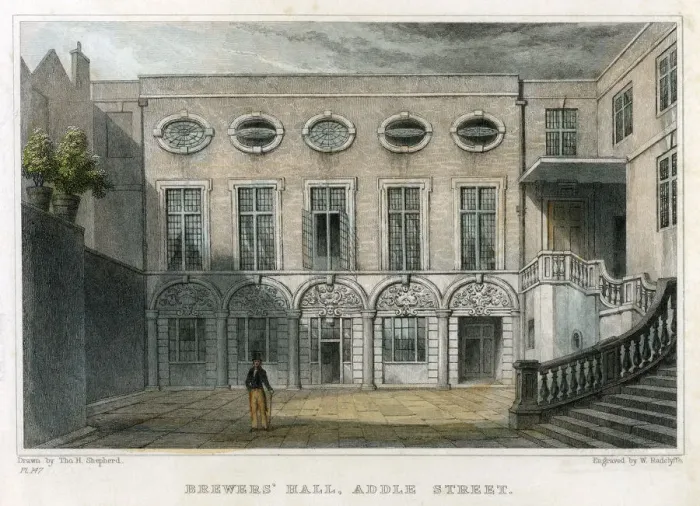 Framed Print : Brewers Hall, Addle Street, City of London, 1831. Artist: William Radclyffe Framed Print : Brewers Hall, Addle Street, City of London, 1831. Artist: William Radclyffe