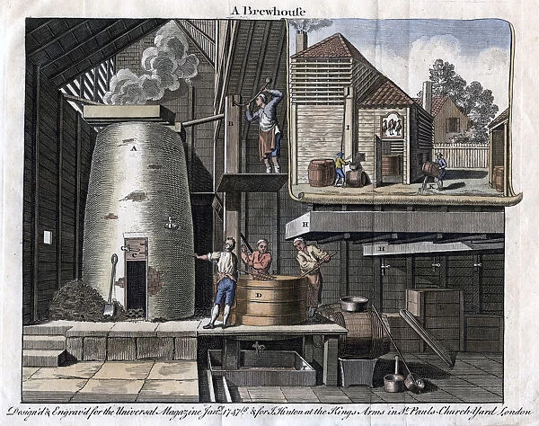 A Brewhouse, 1747. Designed and engraved for the Universal Magazine, (January 1747)