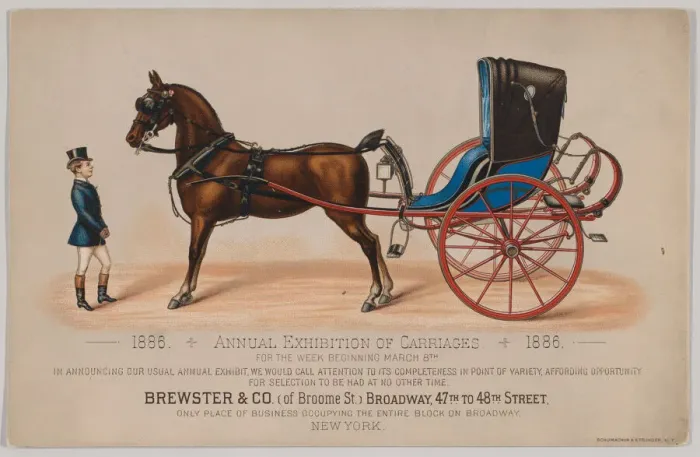 Framed Print : Brewster & Co. Annual Exhibition of Carriages, 1886 Framed Print : Brewster & Co. Annual Exhibition of Carriages, 1886