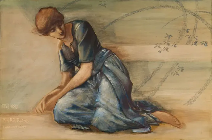 Framed Print : The Briar Rose Series - Study for The Garden Court, 1889 Framed Print : The Briar Rose Series - Study for The Garden Court, 1889