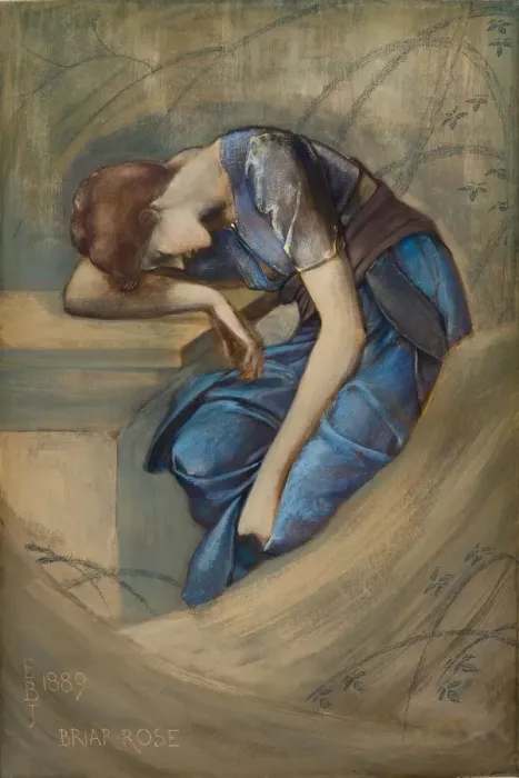 Framed Print : The Briar Rose Series - Study for The Garden Court, 1889 Framed Print : The Briar Rose Series - Study for The Garden Court, 1889